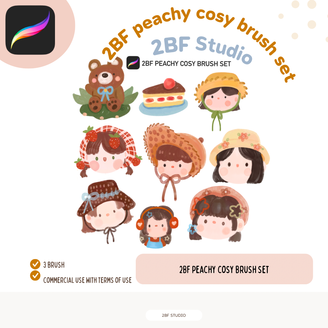 2BF peachy cosy brush set For procreate