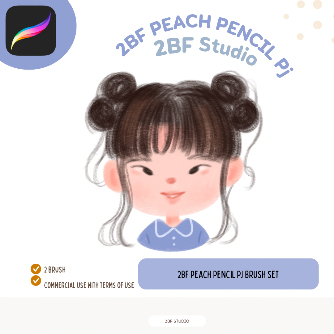 2BF PEACH PENCIL PJ BRUSH SET for procreate
