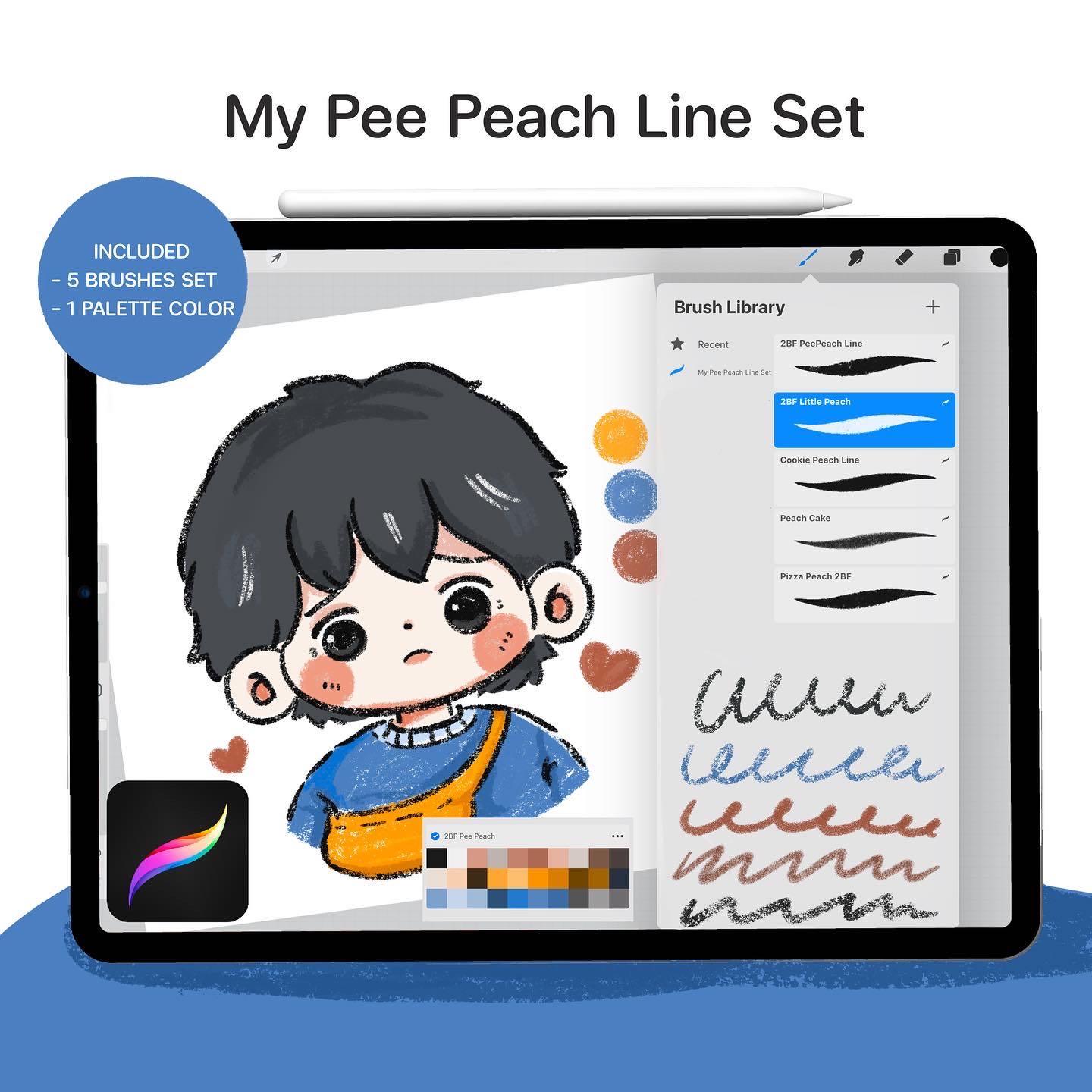 Pee peach line set