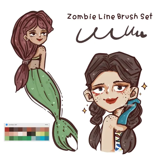 Zombie Line Brush Set