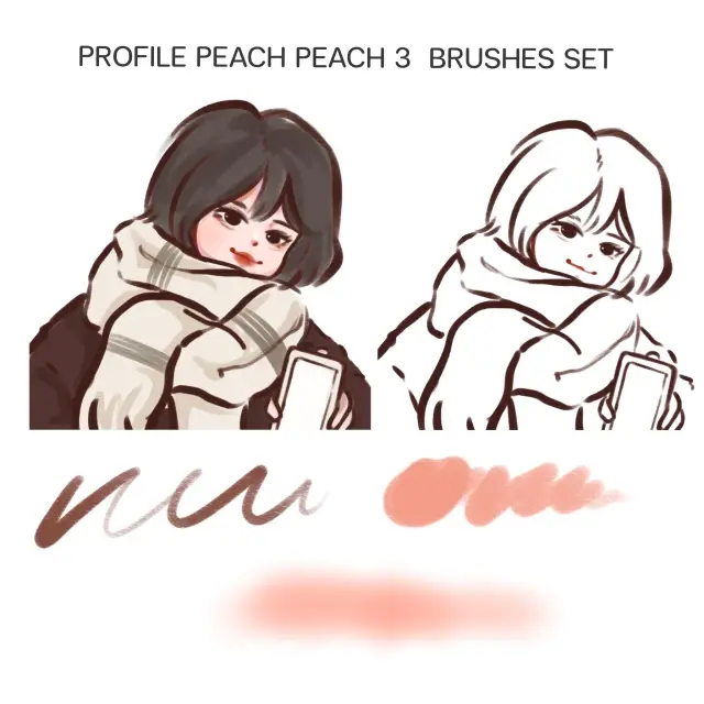 Profile Peach peach 3 brushes Set