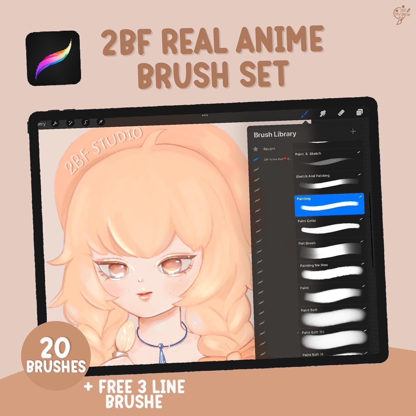 2BF Real Anime Brush Set