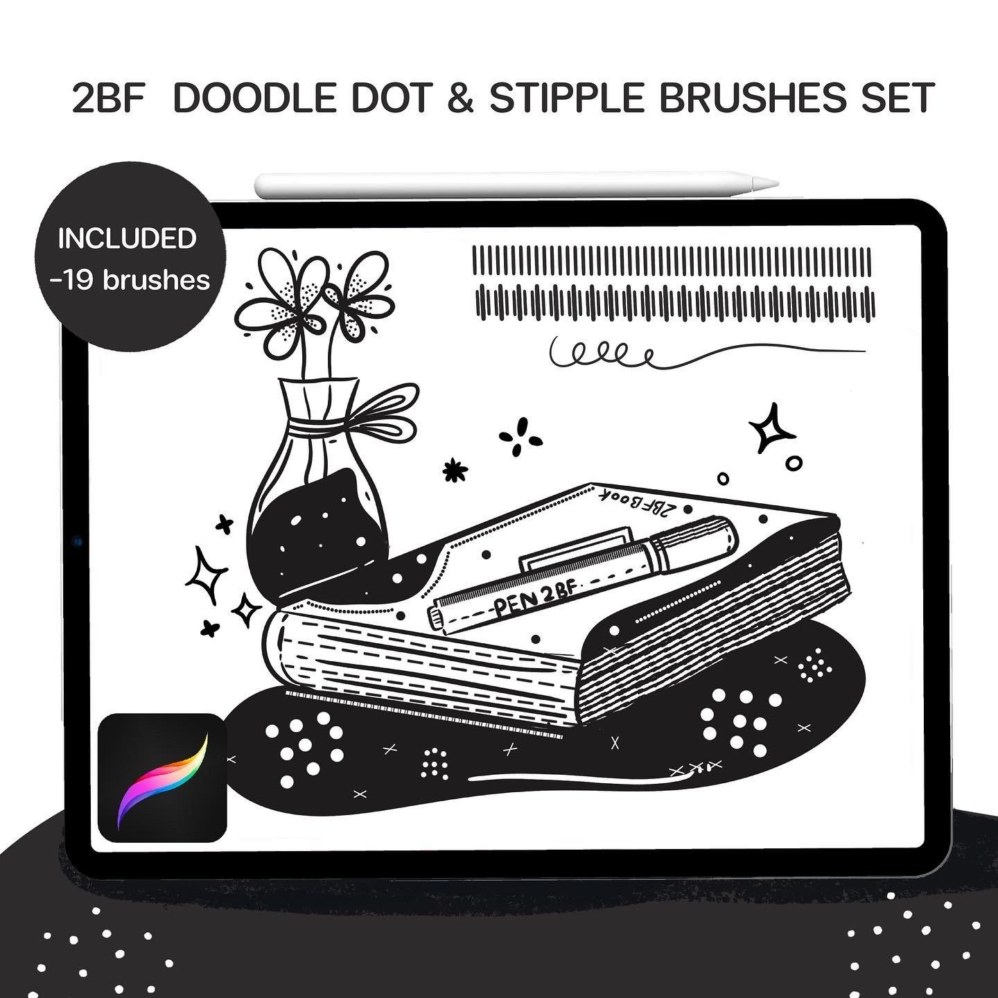 2BF Doodle Dot & Stipple Brushes Set