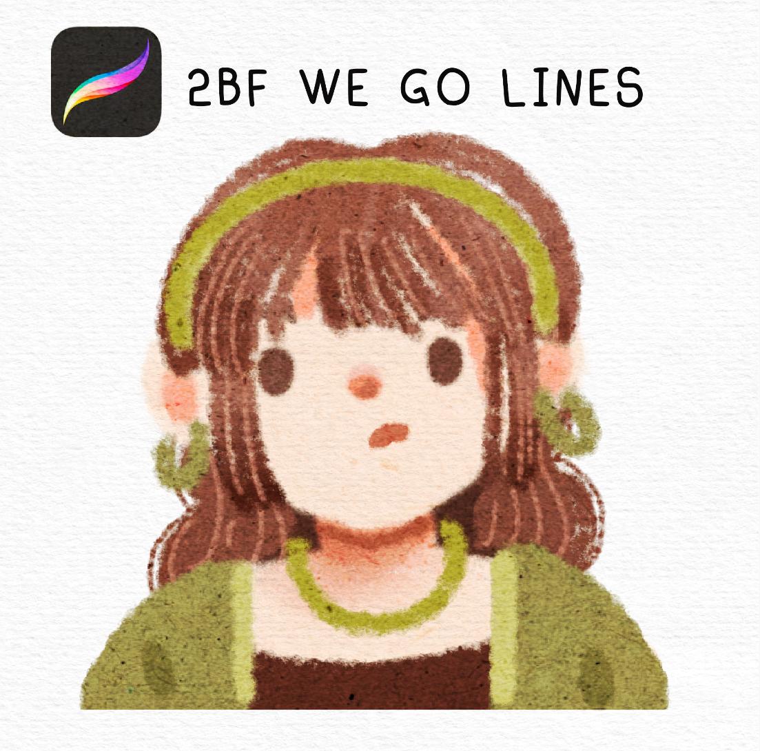 2BF We Go Lines Procreate brush