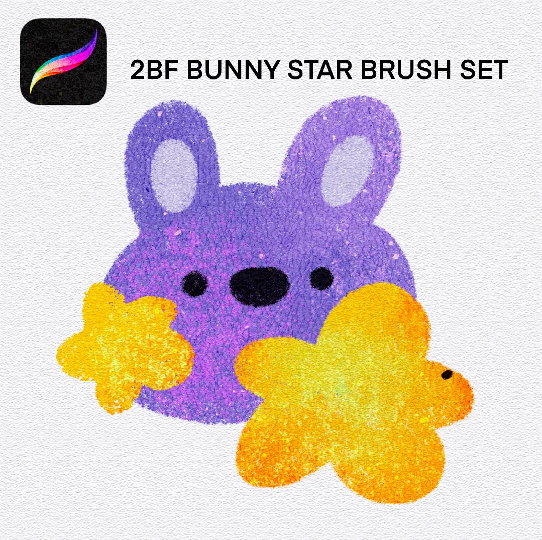 2BF Bunny Star Brush Set Procreate brush