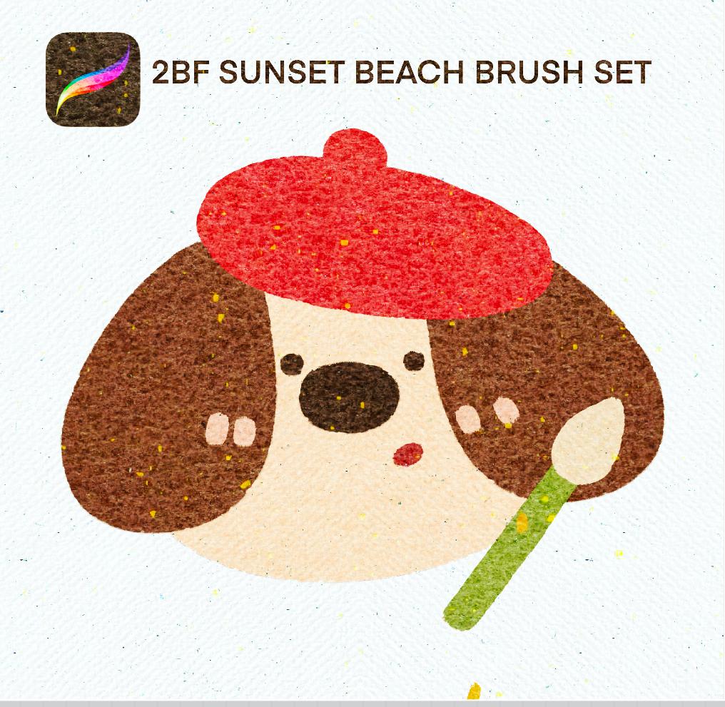 2BF Sunset Beach Brush Set Procreate brush