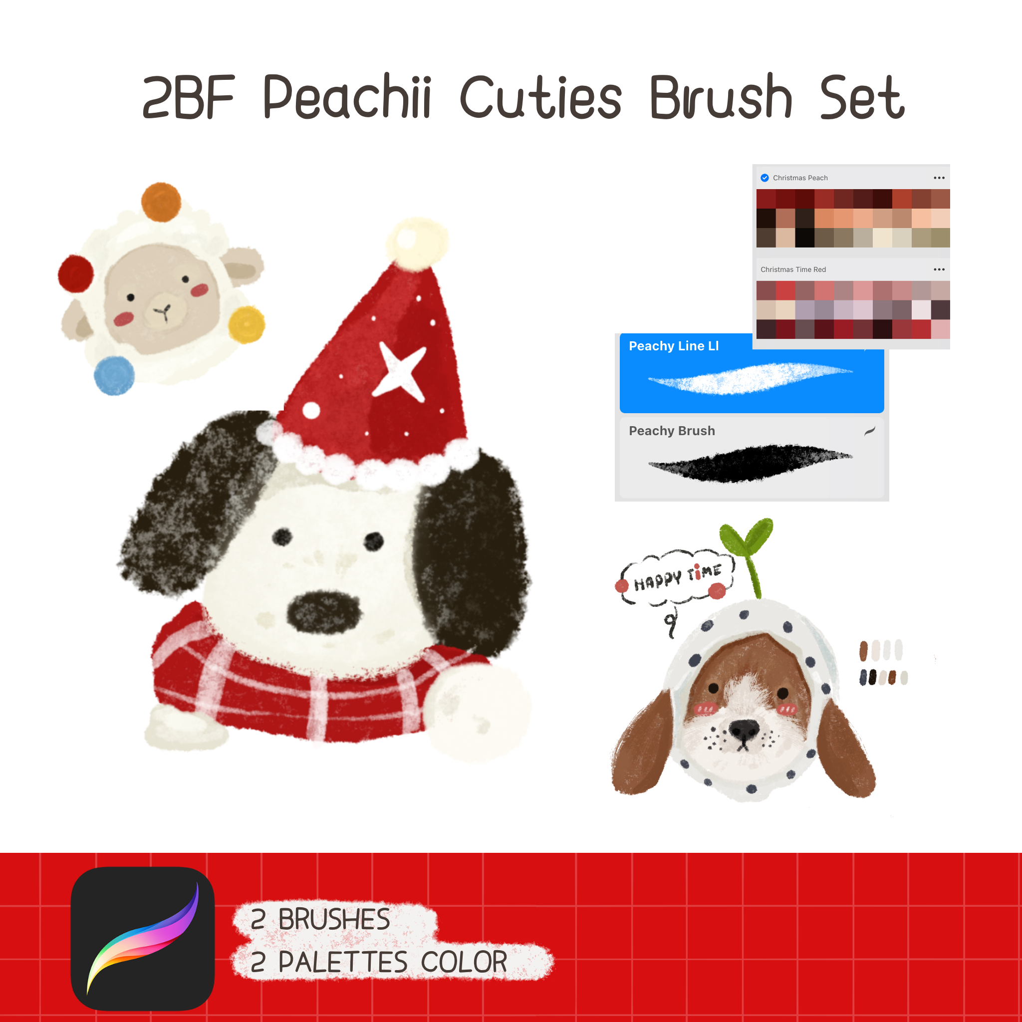 2BF Peachii Cuties Brush Set