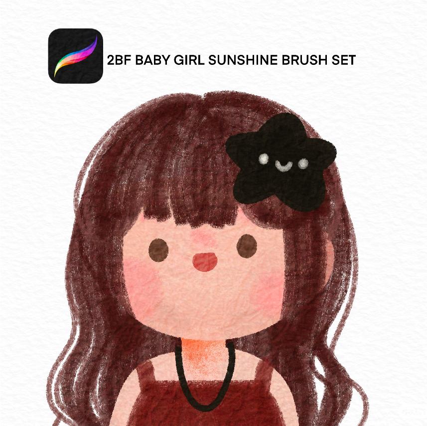 2BF baby girl sunshine brush set For procreate