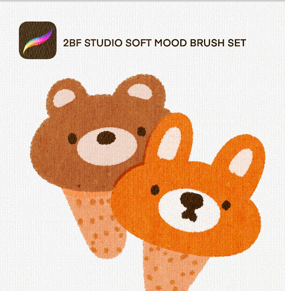 2BF studio soft mood brush set For procreate
