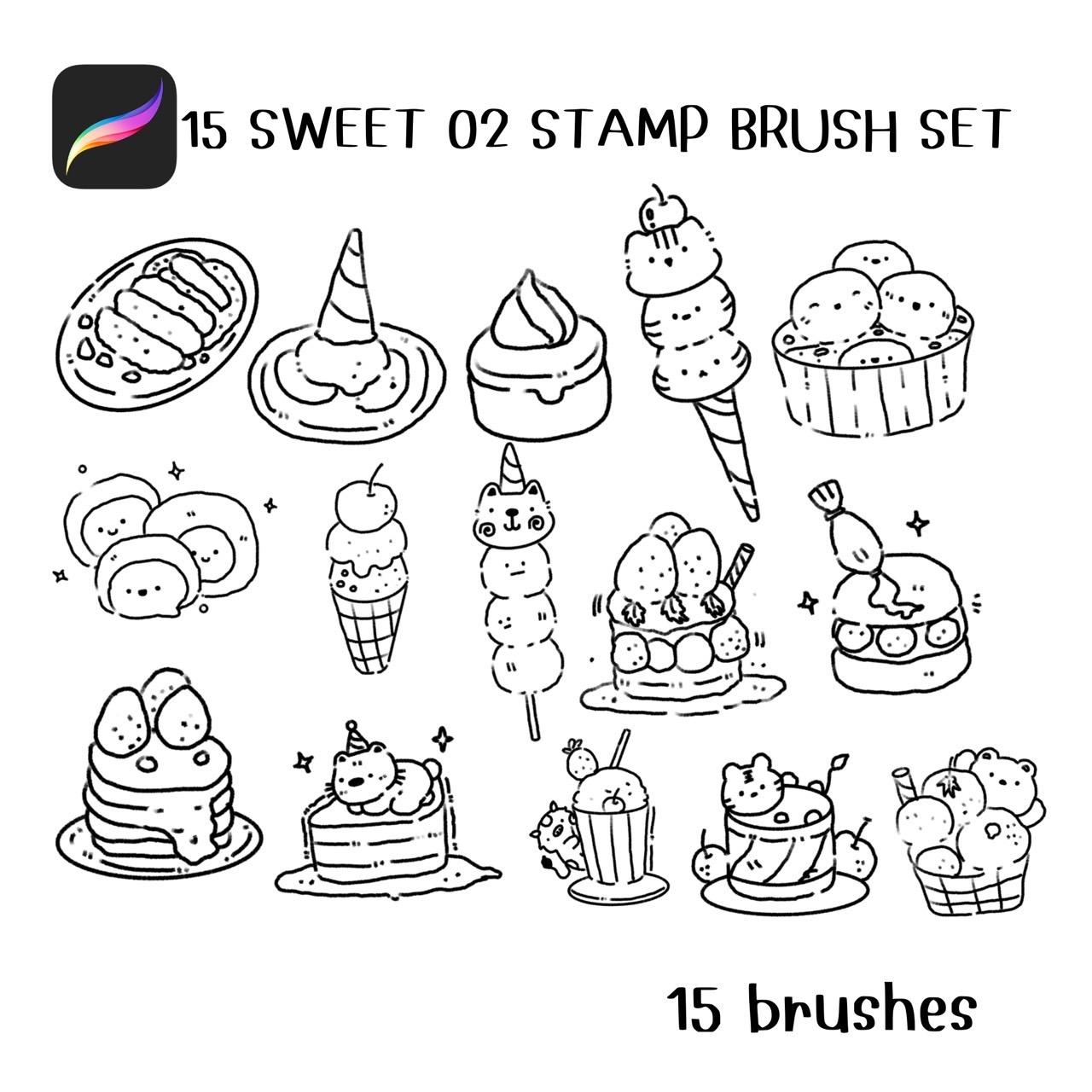 15 SWEET 02 STAMP BRUSH SET