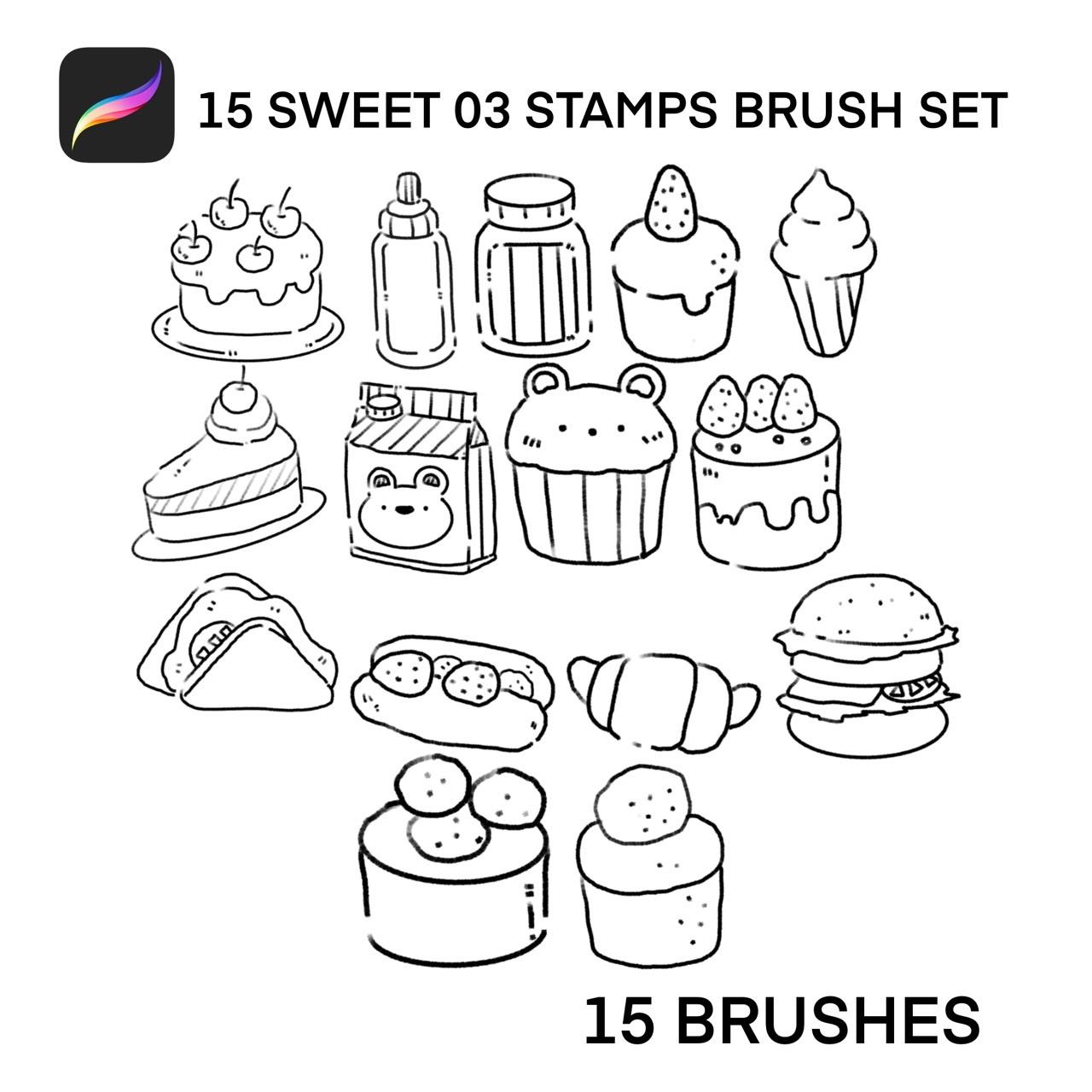 15 SWEET 03 STAMPS BRUSH SET