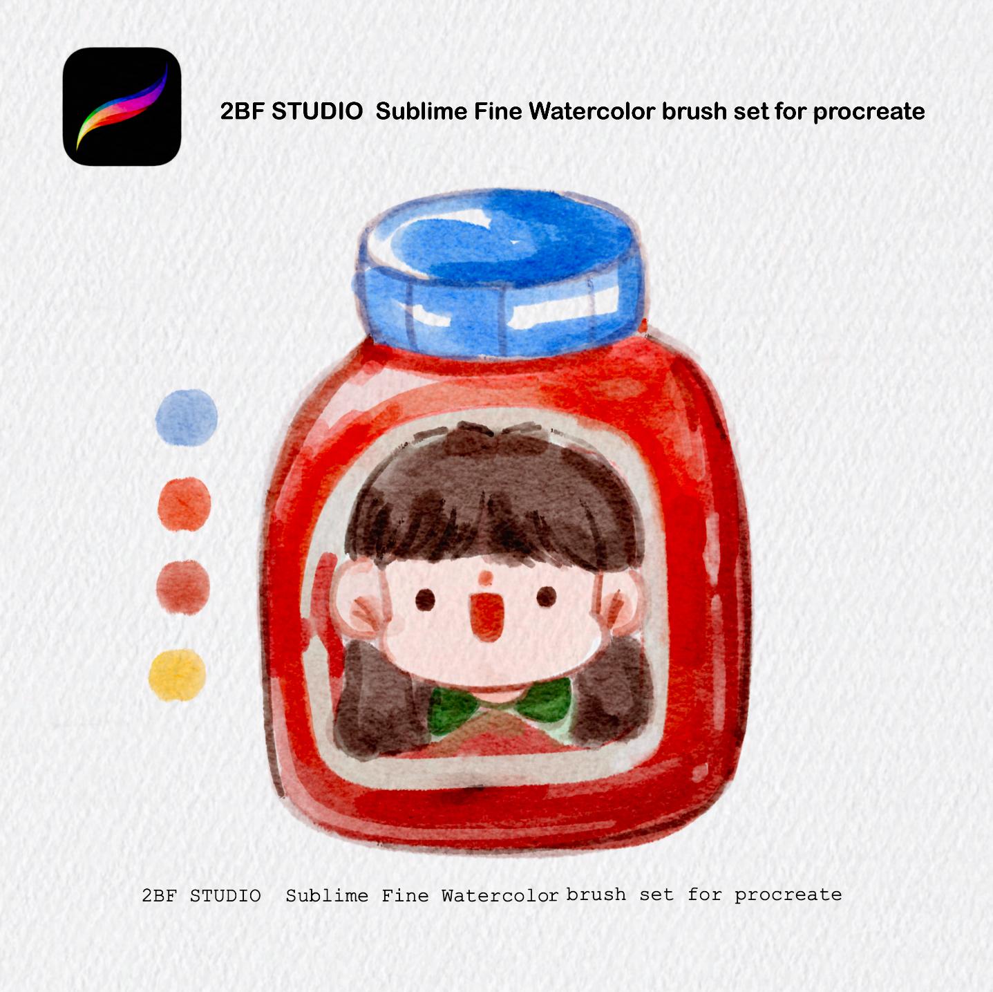 2BF STUDIO  Sublime Fine Watercolor brush set for procreate