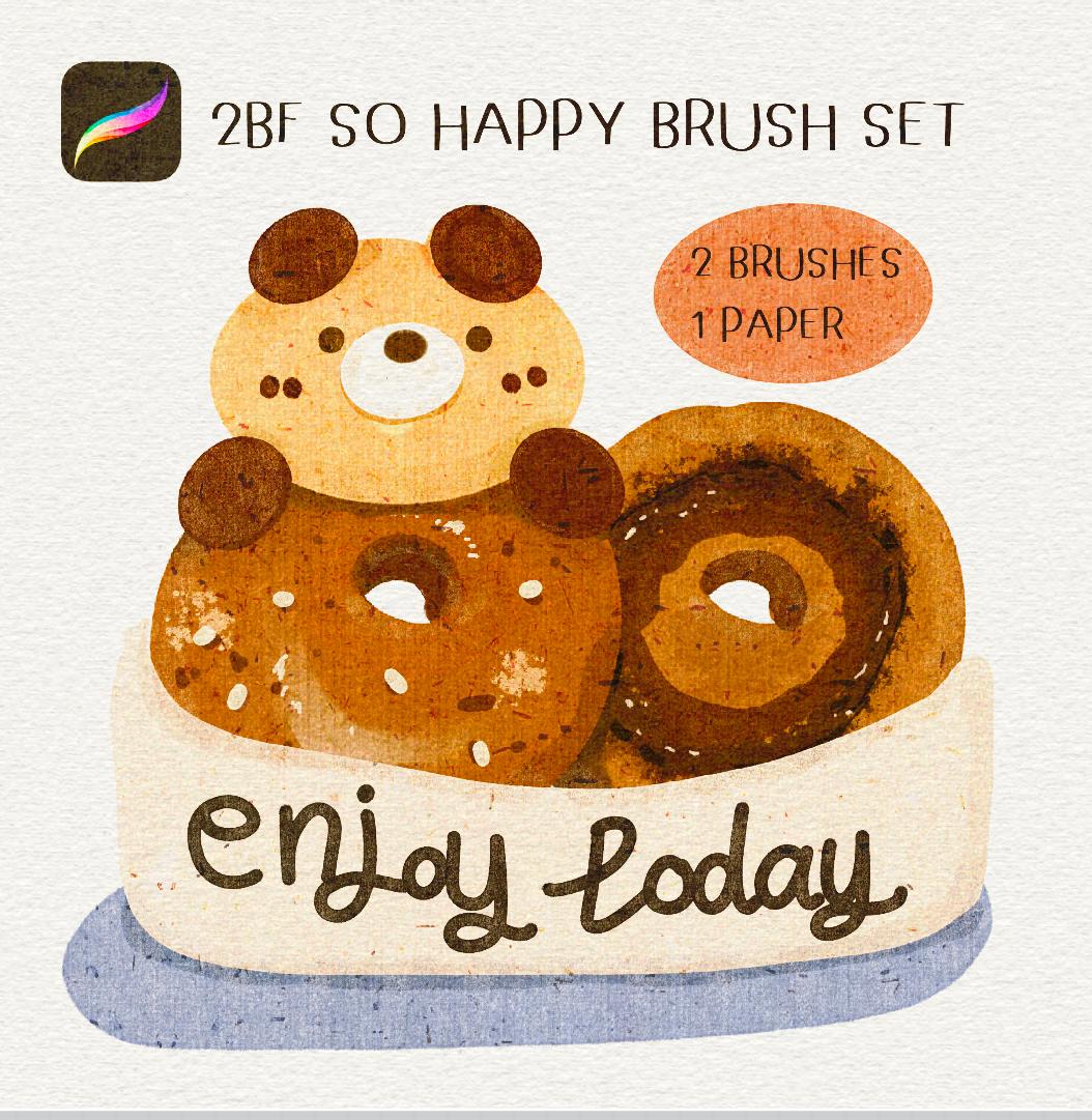 2BF So Happy Brush Set for procreate