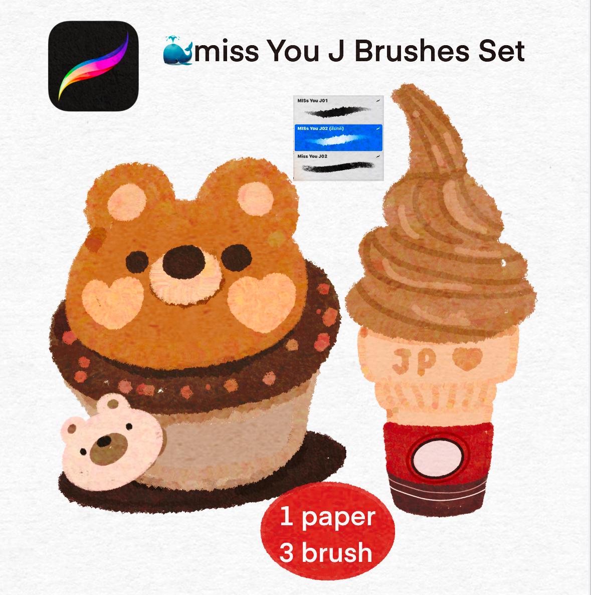 miss You J Brushes Set for procreate