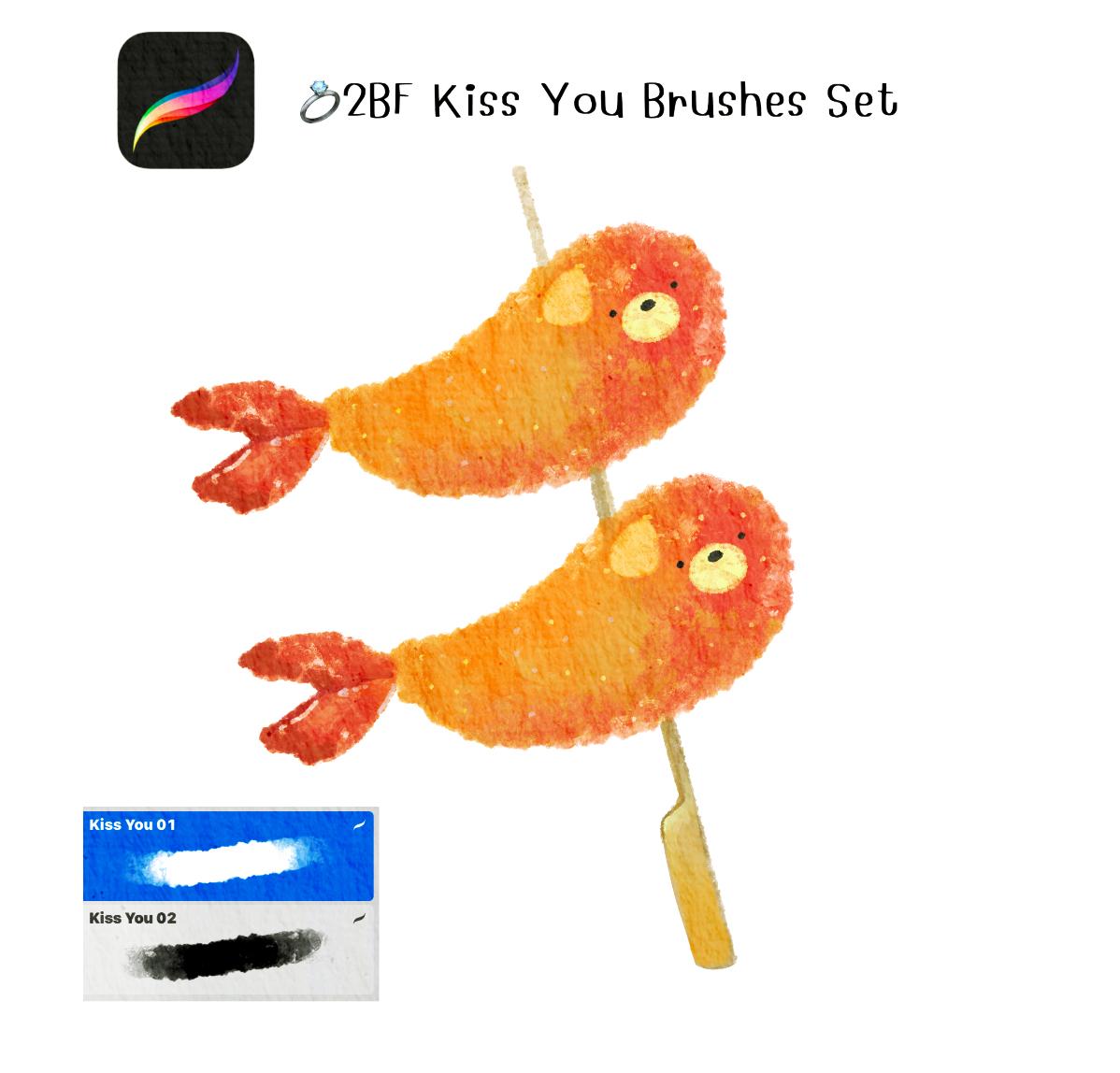 2BF Kiss You Brushes Set for procreate