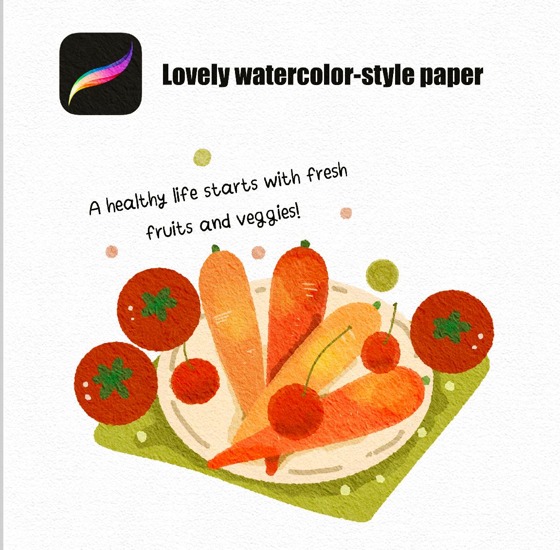 Lovely watercolor-style paper กระดาษไม่มีบรัช (only paper）