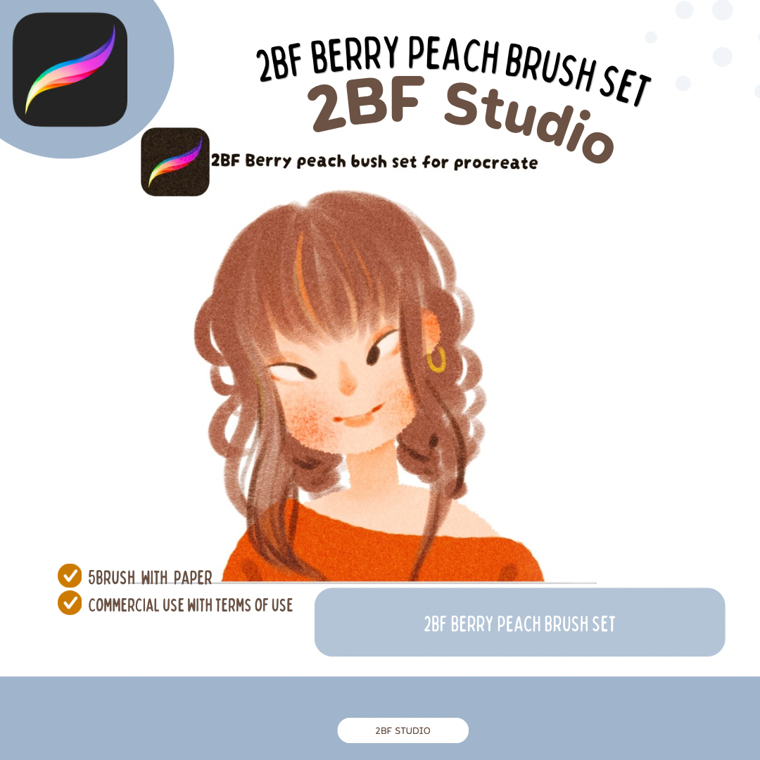 2BF Berry Peach Brush Set for Procreate
