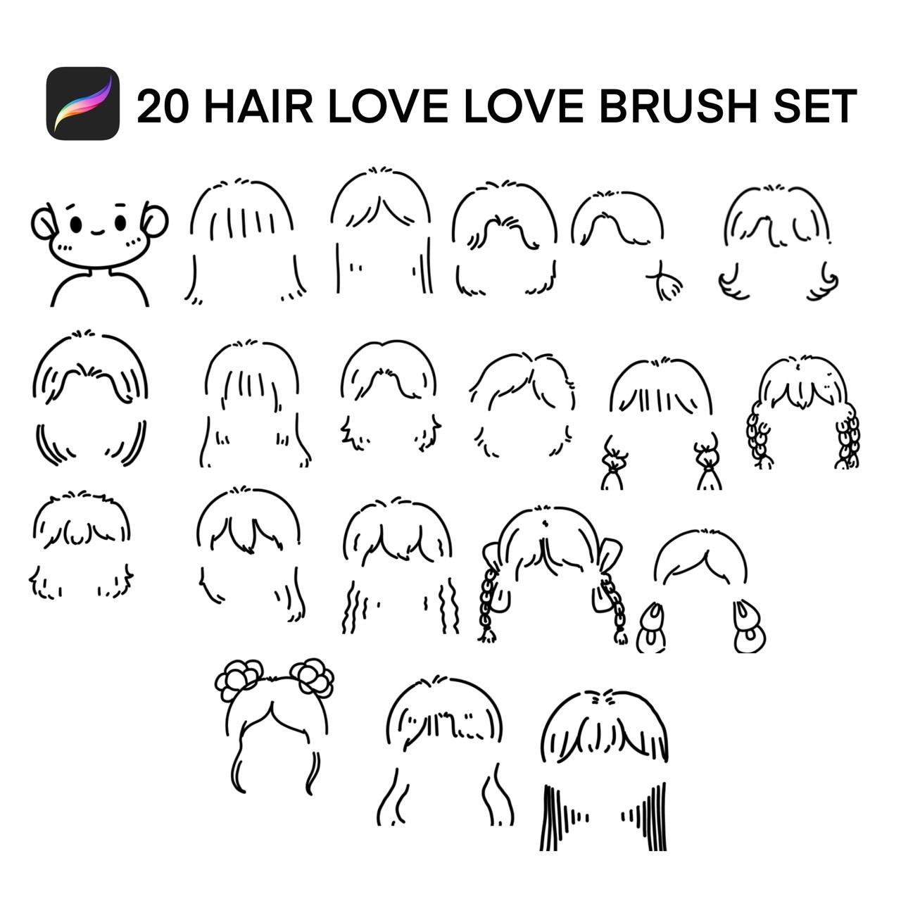 20 HAIR LOVE LOVE BRUSHES SET