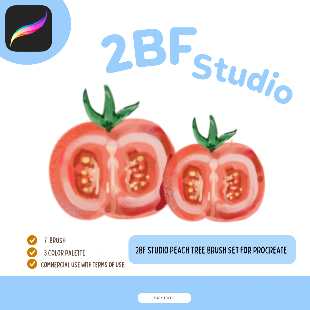 2BF STUDIO Peach Tree brush set for procreate