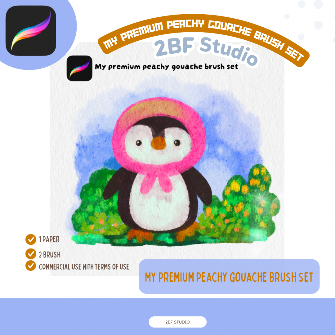 My premium peachy gouache brush set for procreate