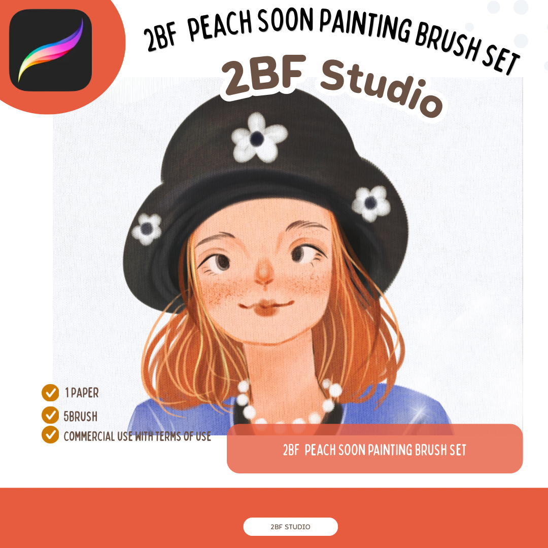 2BF  peach SOON painting brush set for procreate