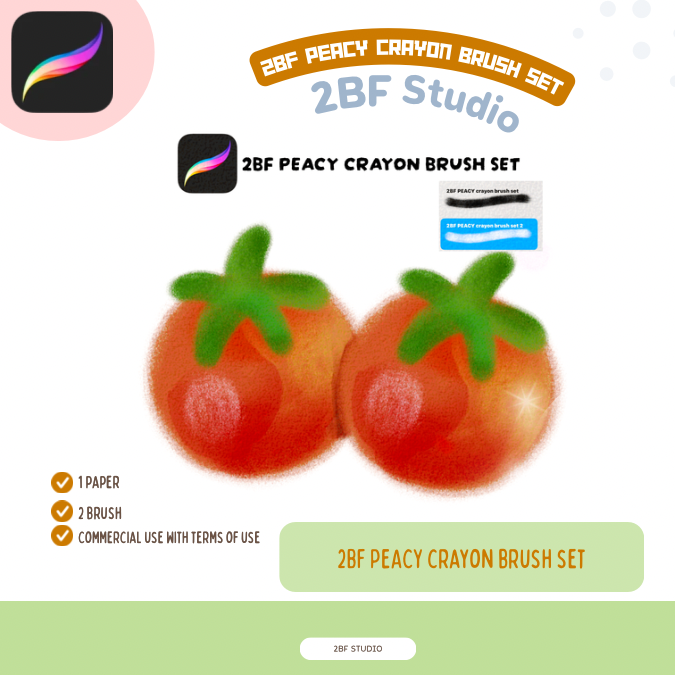 2BF PEACY crayon brush set for procreate