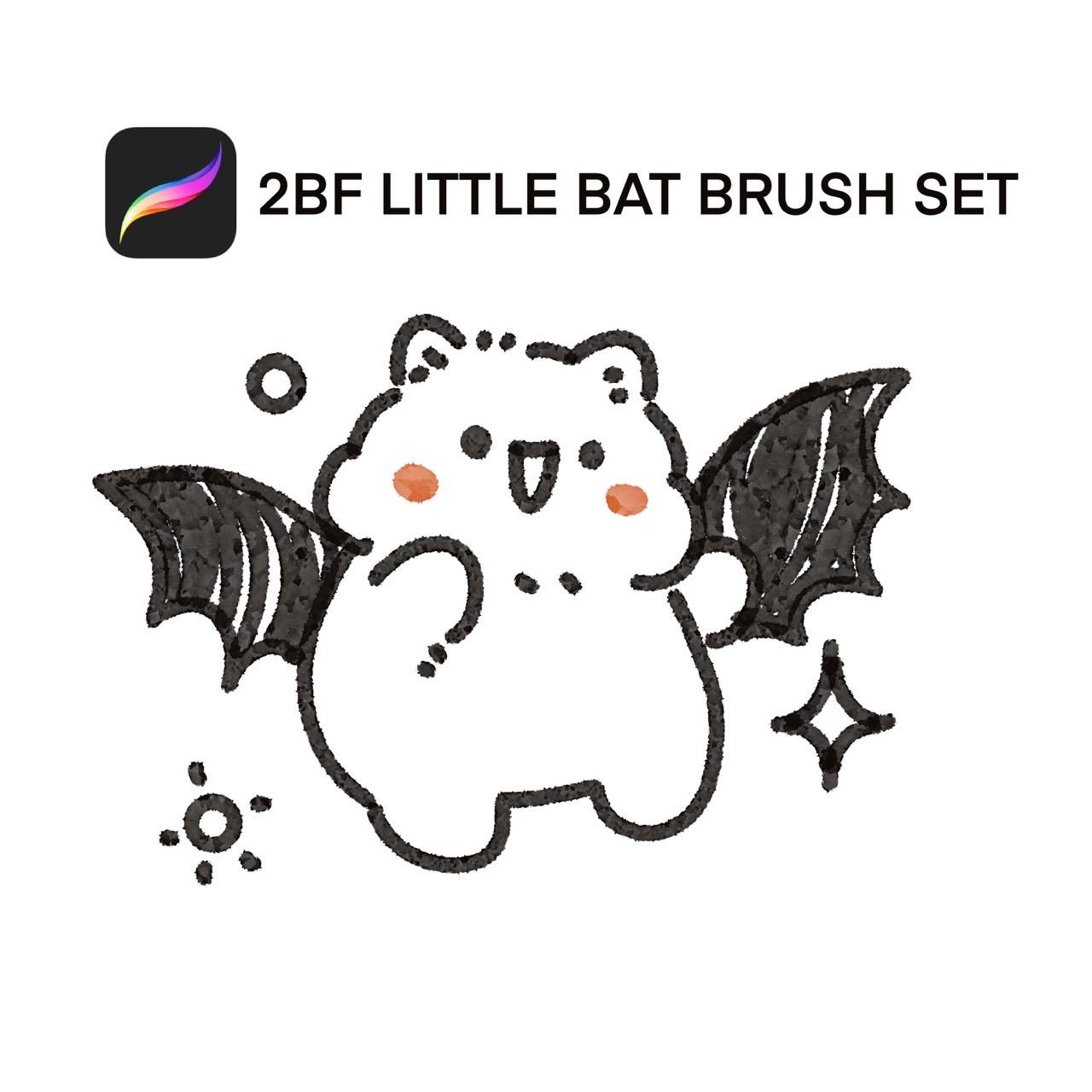 2bF Little bat brush set  Procreate brush set