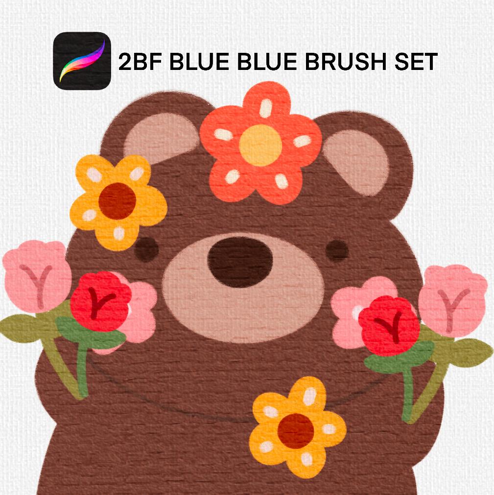 2BF Blue Blue brush set for procreate