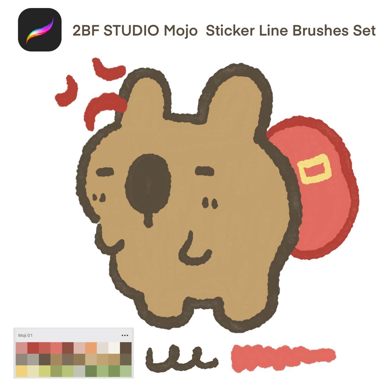 2BF STUDIO Mojo Sticker Line Brushes Set