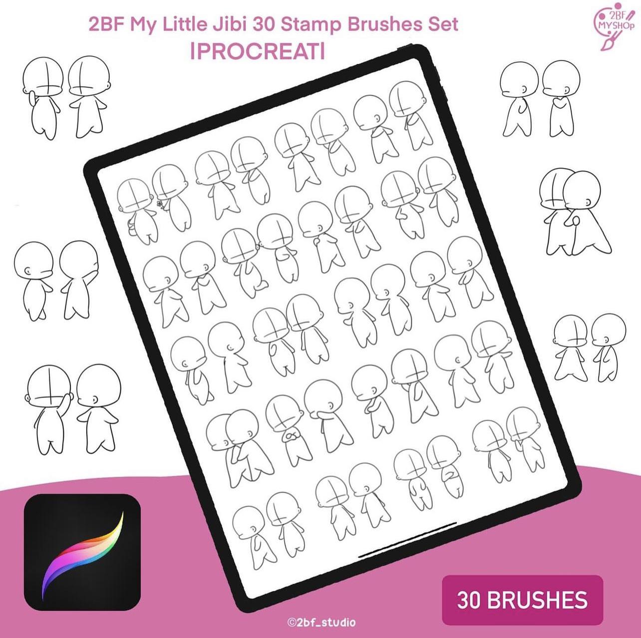 2BF My Little Jibi 30 Stamp Brushes Set