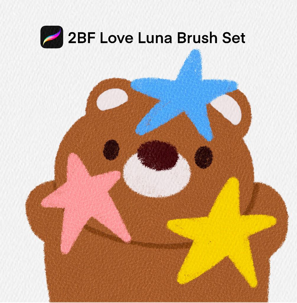 2BF Love Luna Brush Set For procreate